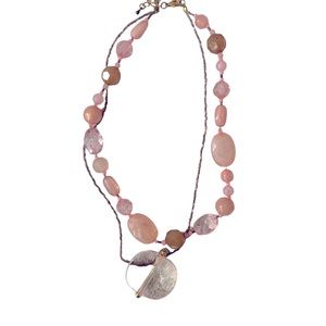 Peach stone necklace